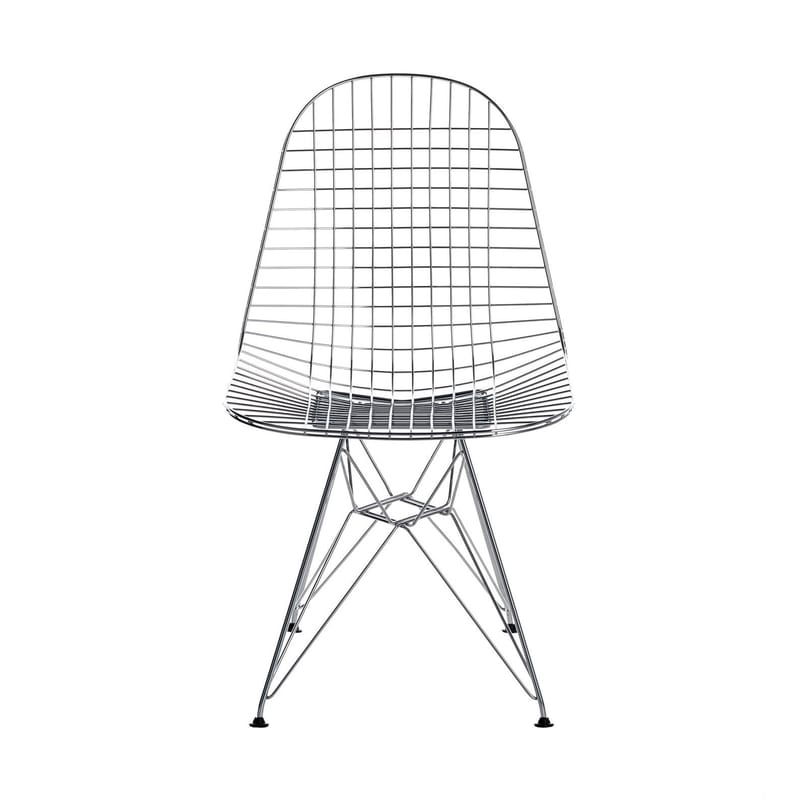 Mobilier - Chaises, fauteuils de salle à manger - Chaise Wire Chair DKR argent métal / By Charles & Ray Eames, 1951 - Vitra - Chromé - Acier chromé