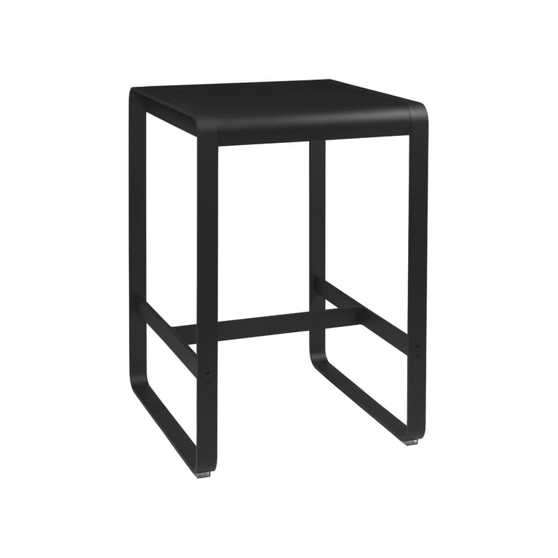 Furniture - High Tables - Bellevie High table metal black / 74 x 80 x H 105 cm - Fermob - Liquorice - Aluminium, Steel