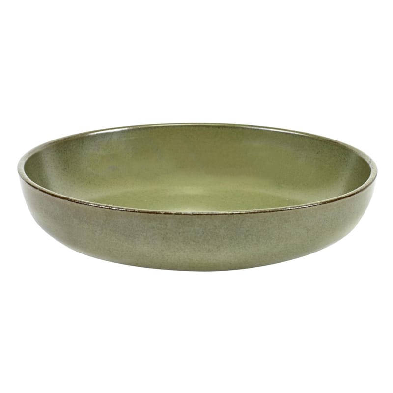 Suppenteller Surface keramik grün / Ø 19 cm - von Sergio Herman - Serax - Grün „Camogreen“ - emaillierte Keramik