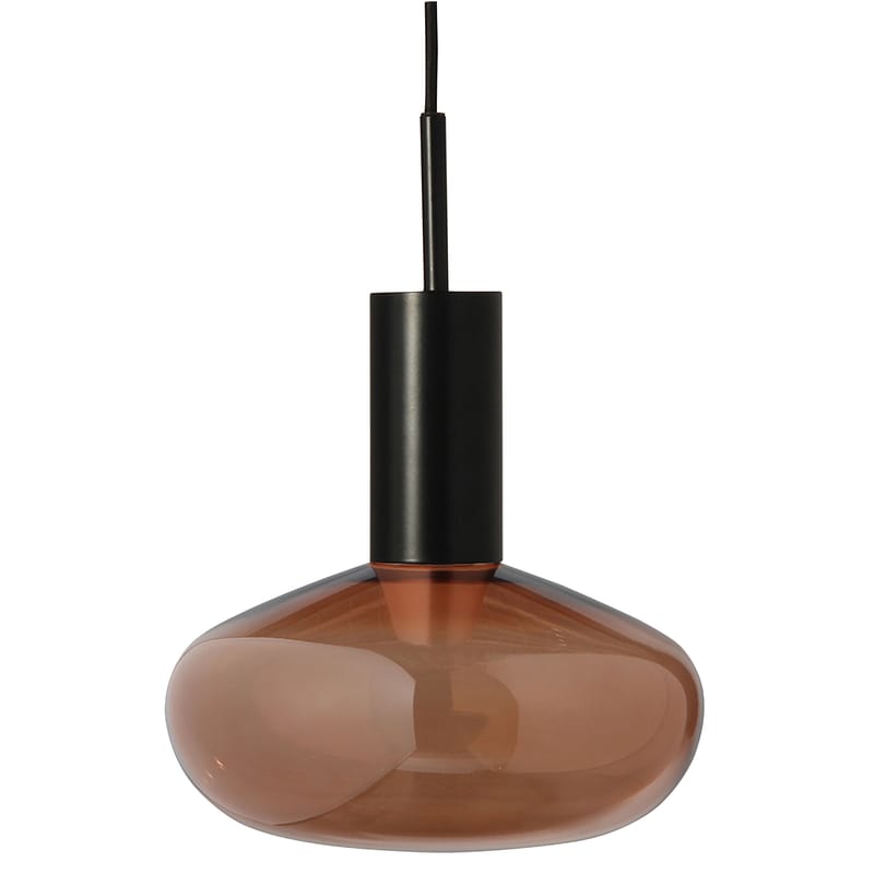Luminaire - Suspensions - Suspension Gambi métal verre marron noir / Structure noire - ENOstudio - Verre Bronze / Noir - Acier, Verre soufflé