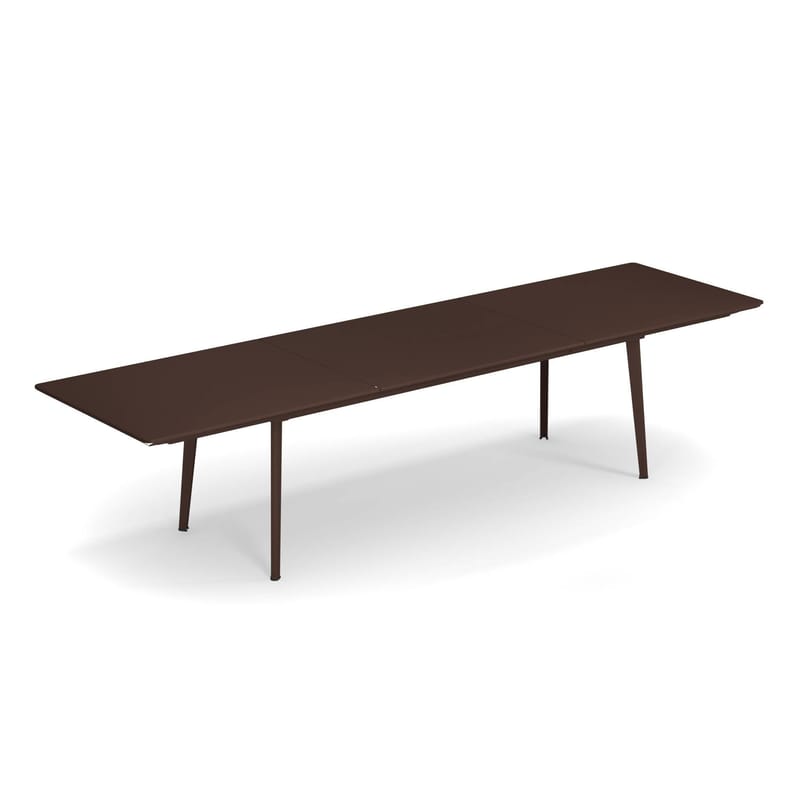 Jardin - Tables de jardin - Table à rallonge Plus4 métal marron / 220 à 330 cm - Emu - Corten - Acier verni