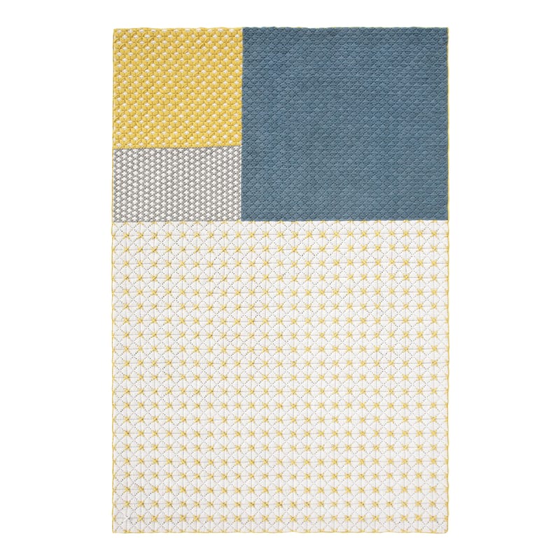 Décoration - Tapis - Tapis Silaï  bleu jaune gris / 171 x 258 cm - Gan - Bleu - Laine