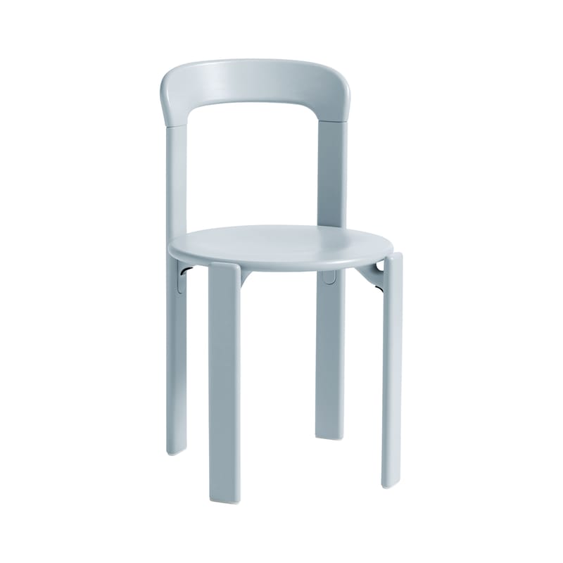Mobilier - Chaises, fauteuils de salle à manger - Chaise empilable Rey bois bleu / By Bruno Rey x Dietiker, 1971 - Hay - Bleu clair - Contreplaqué de hêtre, Hêtre massif