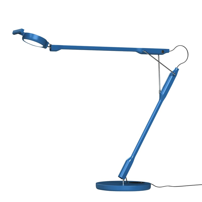 Luminaire - Lampes de table - Lampe de table Tivedo LED plastique bleu / Orientable - Luceplan - Bleu - Inox, Polycarbonate, Thermoplastique