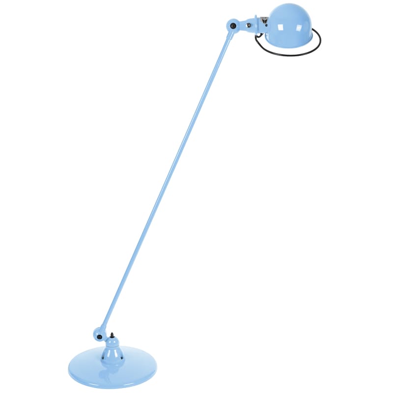 Luminaire - Lampadaires - Liseuse Loft métal bleu / 1 bras articulé - H 120 cm - Jieldé - Bleu pastel brillant - Acier inoxydable