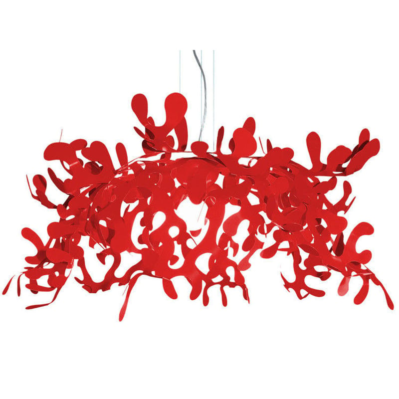 Lighting - Pendant Lighting - Superleaves Pendant metal red Ø 105 cm - Lumen Center Italia - Red - Lacquered metal