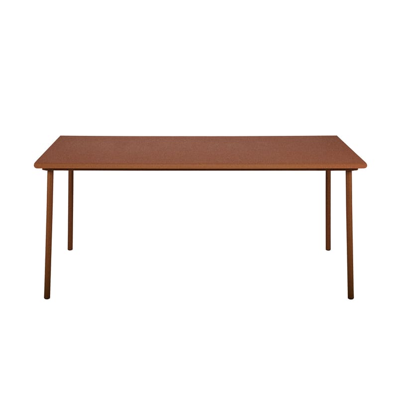 Outdoor - Tavoli  - Tavolo rettangolare Patio metallo rosso arancione / Inox - 200 x 100 cm - Tolix - Ruggine Fulvo - Acciaio inossidabile
