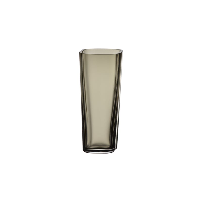 Décoration - Vases - Vase Aalto verre gris / 7 x 7 x H 18 cm - Alvar Aalto, 1936 - Iittala - Gris fumé - Verre soufflé bouche