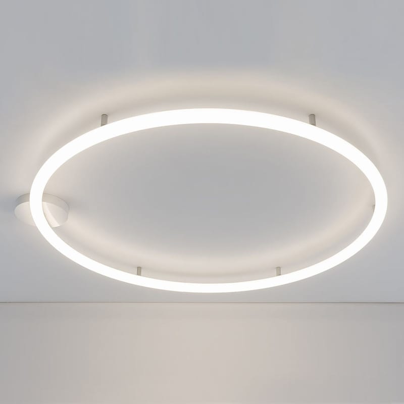 Luminaire - Appliques - Applique Alphabet of light Circular plastique blanc / LED - Ø 155 cm / Bluetooth - Artemide - Ø 155 cm / Blanc - Aluminium, Méthacrylate