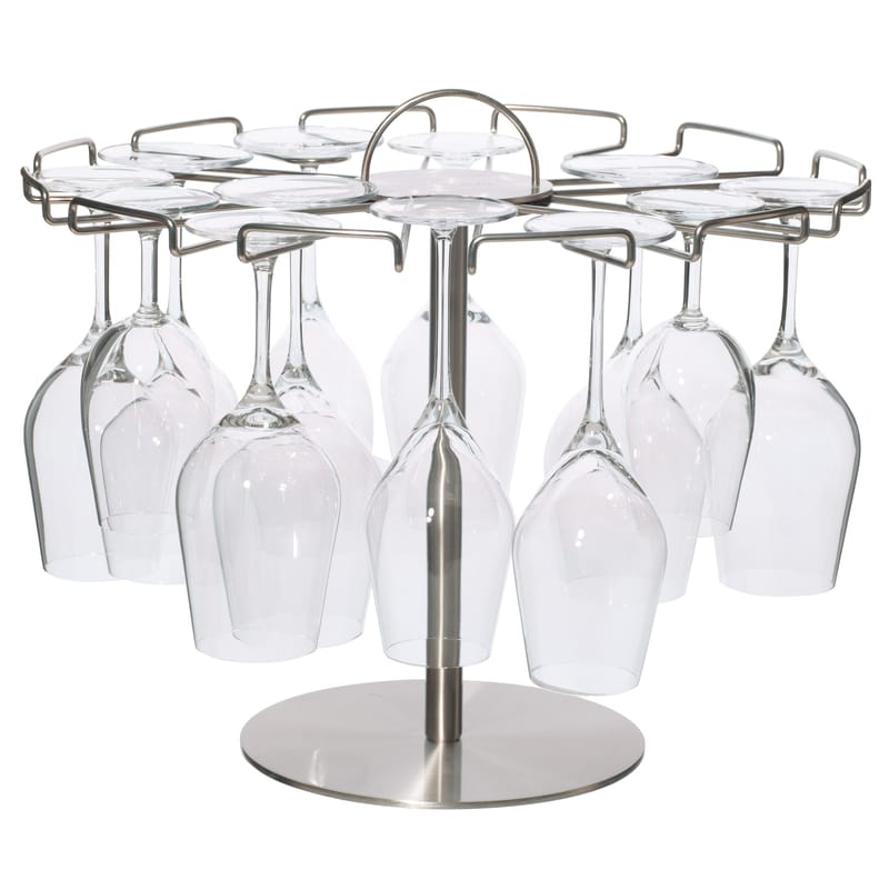 Tableware - Around wine -  Draining rack metal Glass Tree - Up to 18 glasses - L\'Atelier du Vin - Steel - Chromed steel, Stainless steel