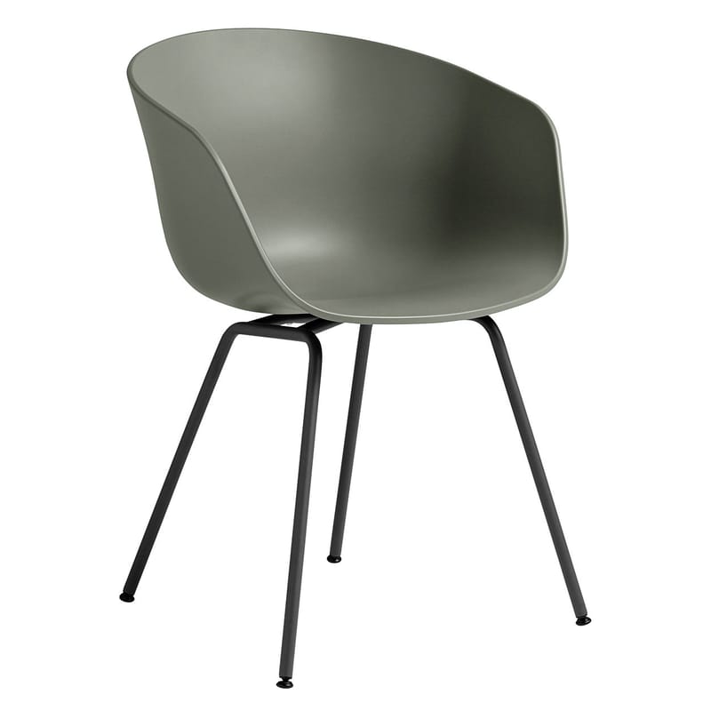 Mobilier - Chaises, fauteuils de salle à manger - Fauteuil About a chair AAC26 gris / Pieds acier - Hee Welling, 2010 - Hay - Vert-de-gris / Pieds noirs - Acier thermolaqué, Polypropylène