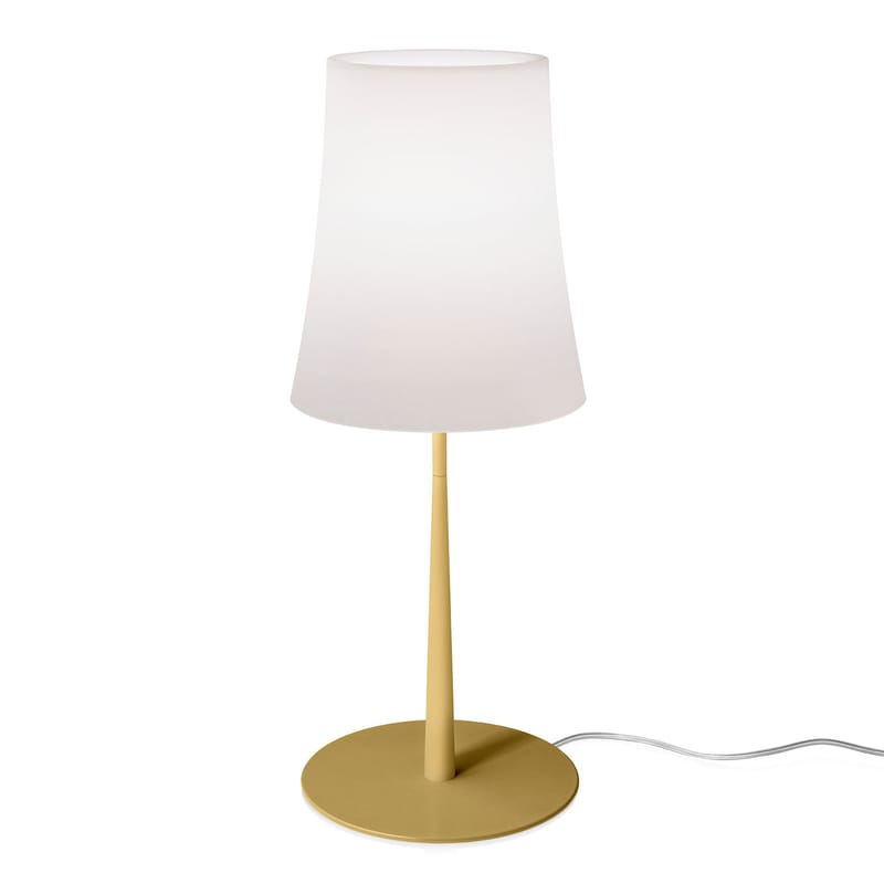 Luminaire - Lampes de table - Lampe de table Birdie Easy Large plastique jaune / H 62 cm - Foscarini - Jaune Sable - Aluminium laqué, Polycarbonate