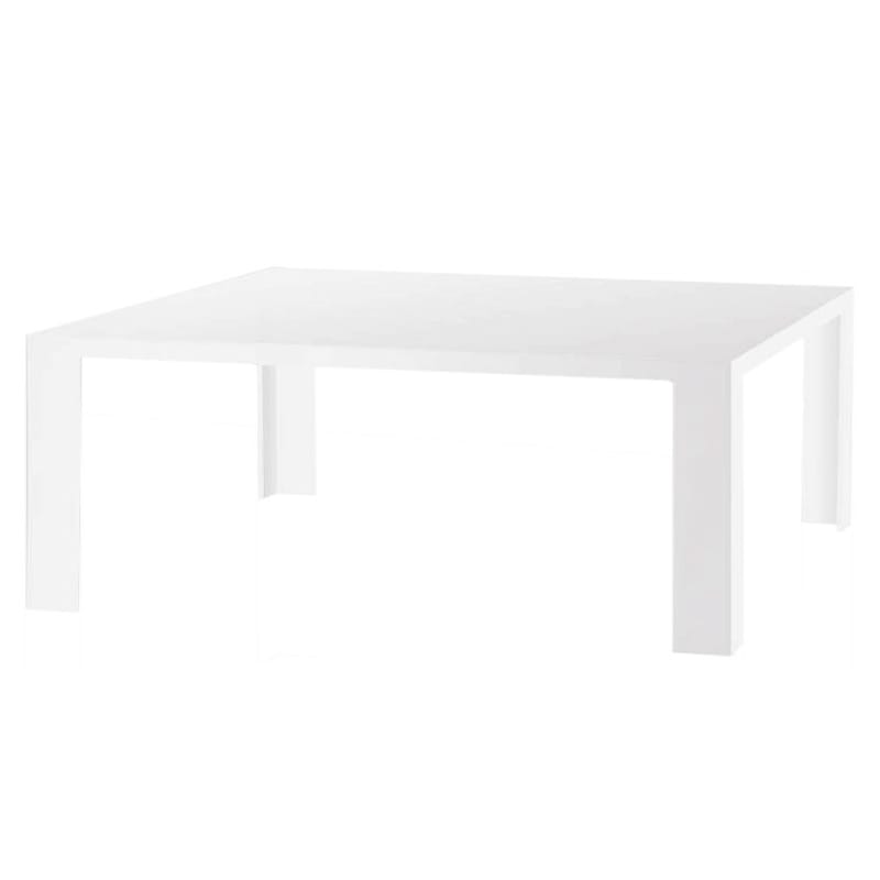 Mobilier - Chaises, fauteuils de salle à manger - Table basse Invisible Low plastique blanc / 100 x 100 x H 31 cm - Kartell - Blanc opaque brillant - PMMA teinté dans la masse