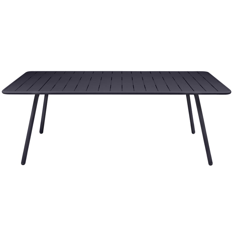Jardin - Tables de jardin - Table rectangulaire Luxembourg métal gris / 8 personnes - 207 x 100 cm - Aluminium - Fermob - Carbone - Aluminium laqué
