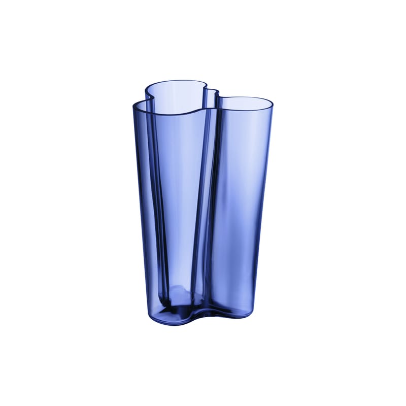 Décoration - Vases - Vase Aalto verre bleu / 17 x 17 x H 25 cm - Alvar Aalto, 1936 - Iittala - Ultramarine - Verre soufflé bouche