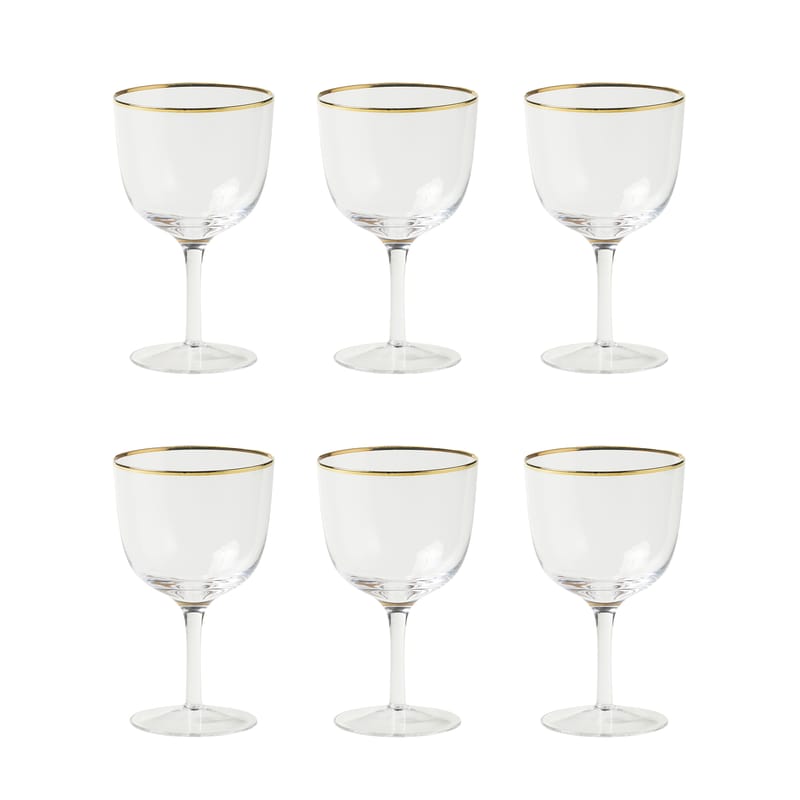 Table et cuisine - Verres  - Verre à vin Decò verre transparent / Set de 6 - H 13,3 cm - Bitossi Home - Transparent - Verre soufflé