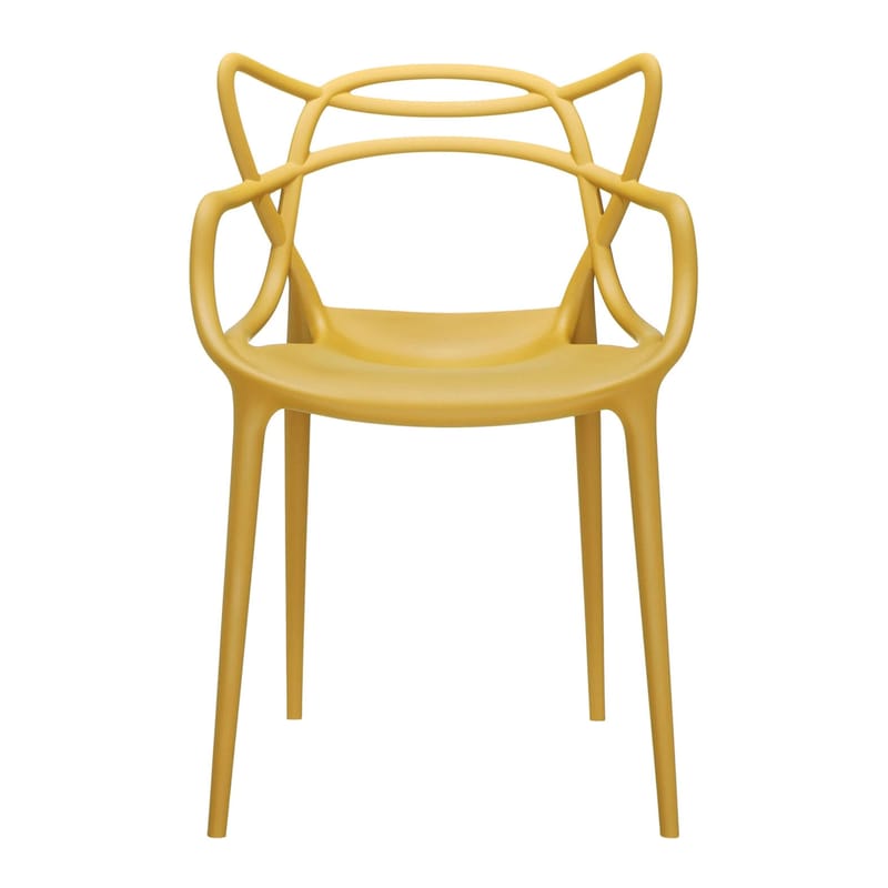 Mobilier - Chaises, fauteuils de salle à manger - Chaise empilable Masters jaune / Philippe Starck, 2010 - Kartell - Moutarde - Technopolymère thermoplastique recyclé