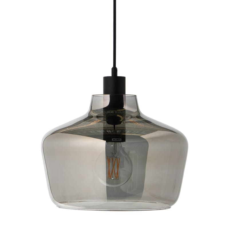 Leuchten - Pendelleuchten - Pendelleuchte Kyoto glas grau / Ø 30 cm - Frandsen - Rauchgrau - Glas