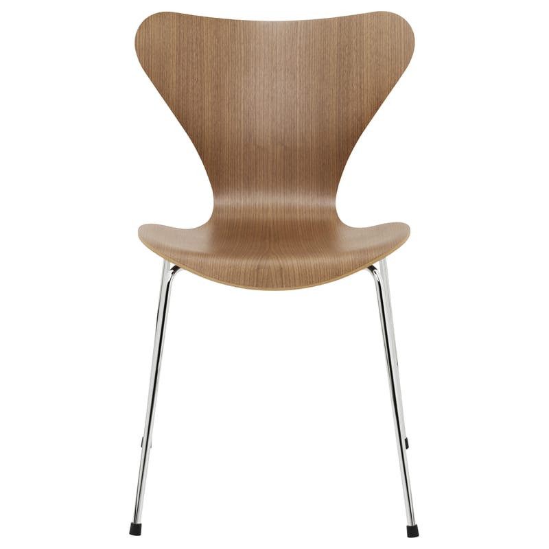 Möbel - Stühle  - Stapelbarer Stuhl Série 7 holz natur Holz natur - Fritz Hansen - Nussbaum - Nußbaumfurnier, Stahl