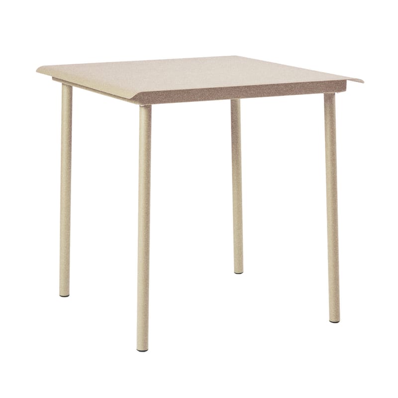 Jardin - Tables de jardin - Table carrée Patio Café métal beige / 75 x 75 cm - Tôle pleine - Tolix - Sable - Acier inoxydable