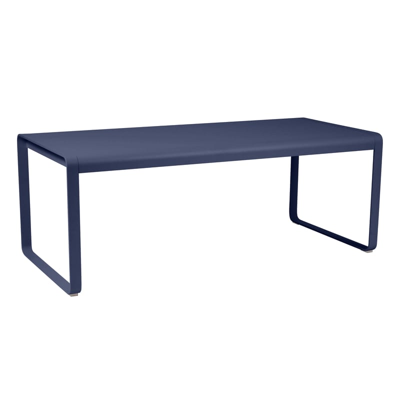 Jardin - Tables de jardin - Table rectangulaire Bellevie métal bleu / L 196 cm - 8 à 10 personnes - Fermob - Bleu Abysse - Aluminium