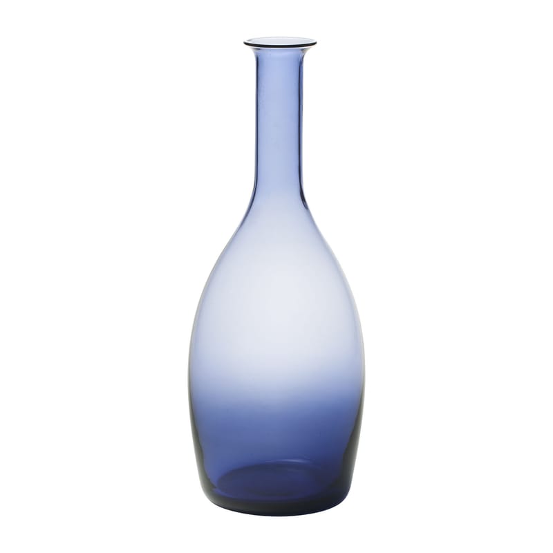 Décoration - Vases - Vase Bottiglia verre bleu / Vase - H 29,5 cm - Bitossi Home - Bleu foncé - Verre soufflé bouche