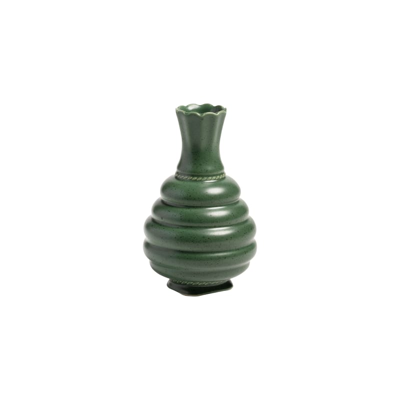 Décoration - Vases - Vase Tudor céramique vert / Ø 9.5 x H 15 cm - & klevering - H 15 cm / Vert - Porcelaine