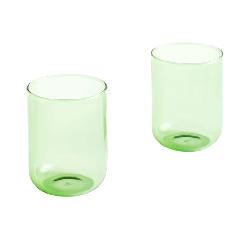 Table et cuisine - Verres  - Verre Tint Large verre vert / Set de 2 - H 9 cm / 300 ml - Hay - Vert - Verre borosilicaté