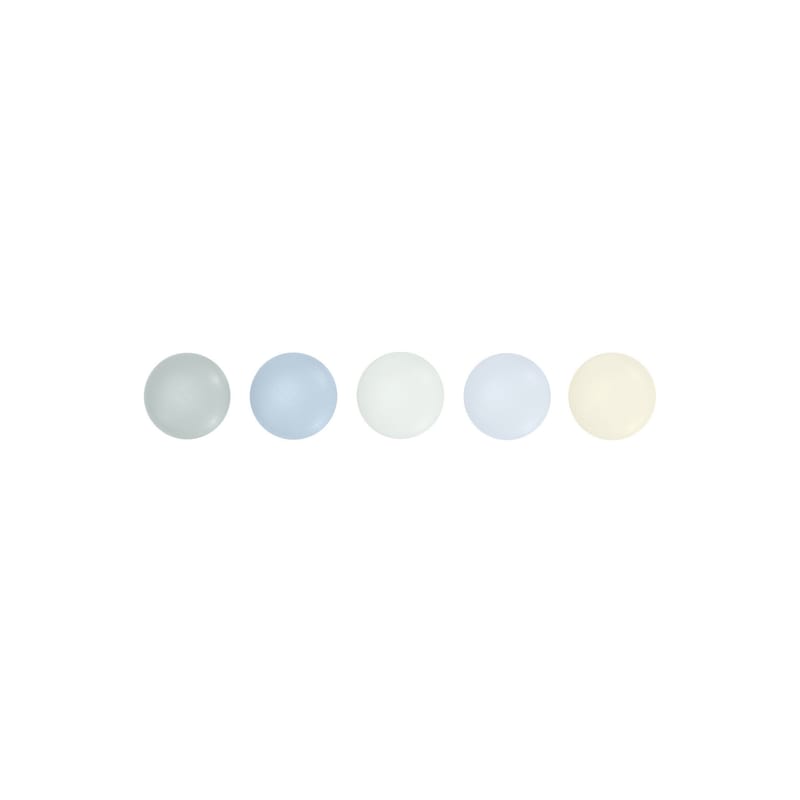 Décoration - Accessoires bureau - Aimant Dots plastique multicolore / Set de 5 - Vitra - Tons bleu clair - Polypropylène