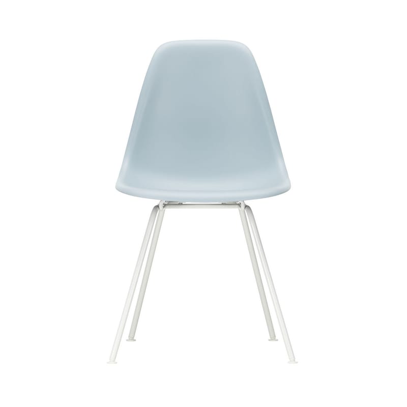 Mobilier - Chaises, fauteuils de salle à manger - Chaise DSX - Eames Plastic Side Chair plastique bleu gris / (1950) - Pieds blancs - Vitra - Gris bleuté / Pieds blancs - Acier laqué époxy, Polypropylène