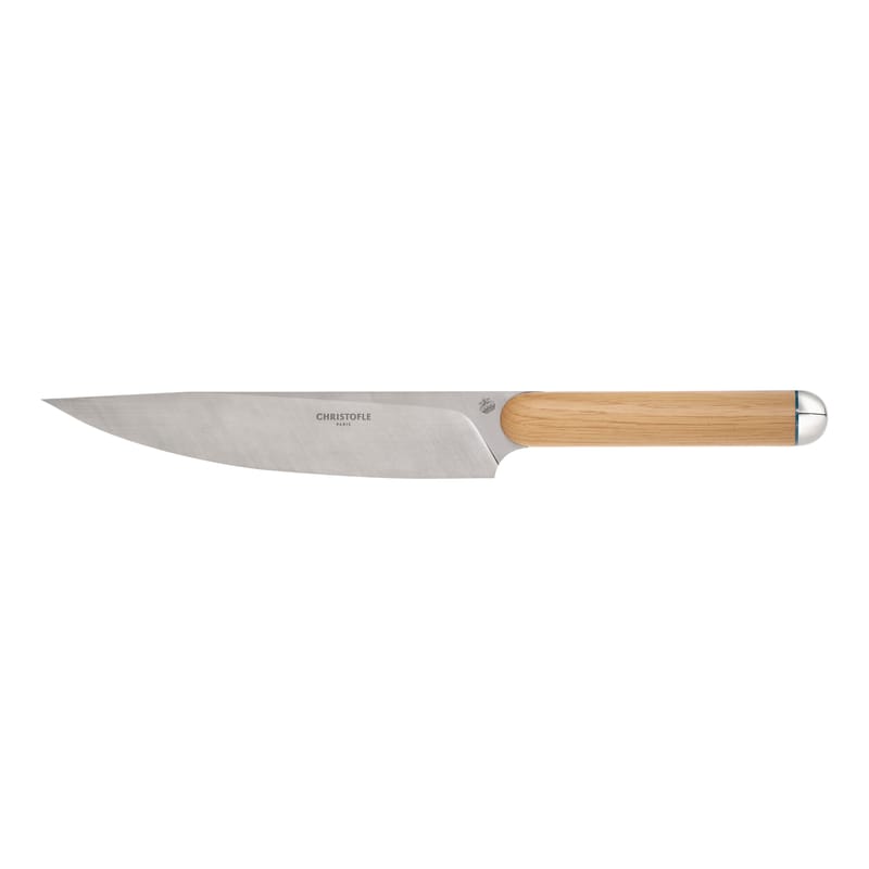 Tavola - Posate - Coltello di chef Royal Chef legno naturale / Rovere - Christofle - Rovere - Acciaio Nitrox®, Metallo argentato, Rovere massello