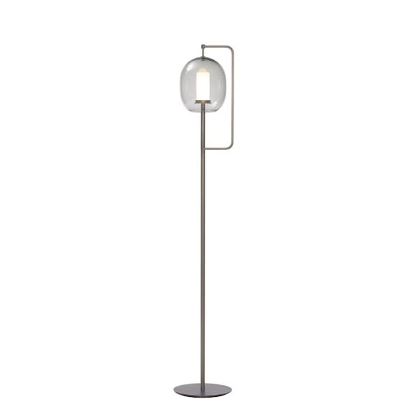 Luminaire - Lampadaires - Lampadaire Lantern verre gris métal / H 135 cm - ClassiCon - Laiton bruni / Gris fumé - Laiton massif bruni, Verre soufflé
