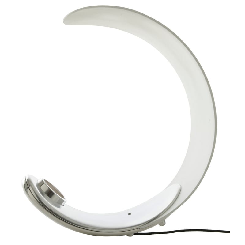 Luminaire - Lampes de table - Lampe de table Curl LED plastique blanc métal LED - Luceplan - Blanc / Base chromée - Aluminium poli, Technopolymère