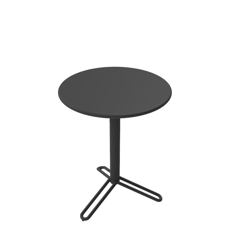 Jardin - Tables de jardin - Table ronde Huggy Bistro métal noir / Ø 60 cm - Aluminium - Maiori - Charbon - Aluminium
