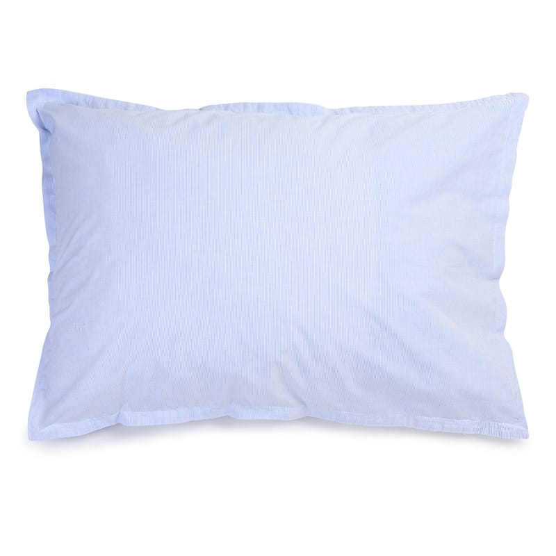 Décoration - Textile - Taie d\'oreiller 50 x 70 cm  tissu bleu / Percale lavée - Au Printemps Paris - 50 x 70 cm / Rayé bleu - Percale de coton lavée