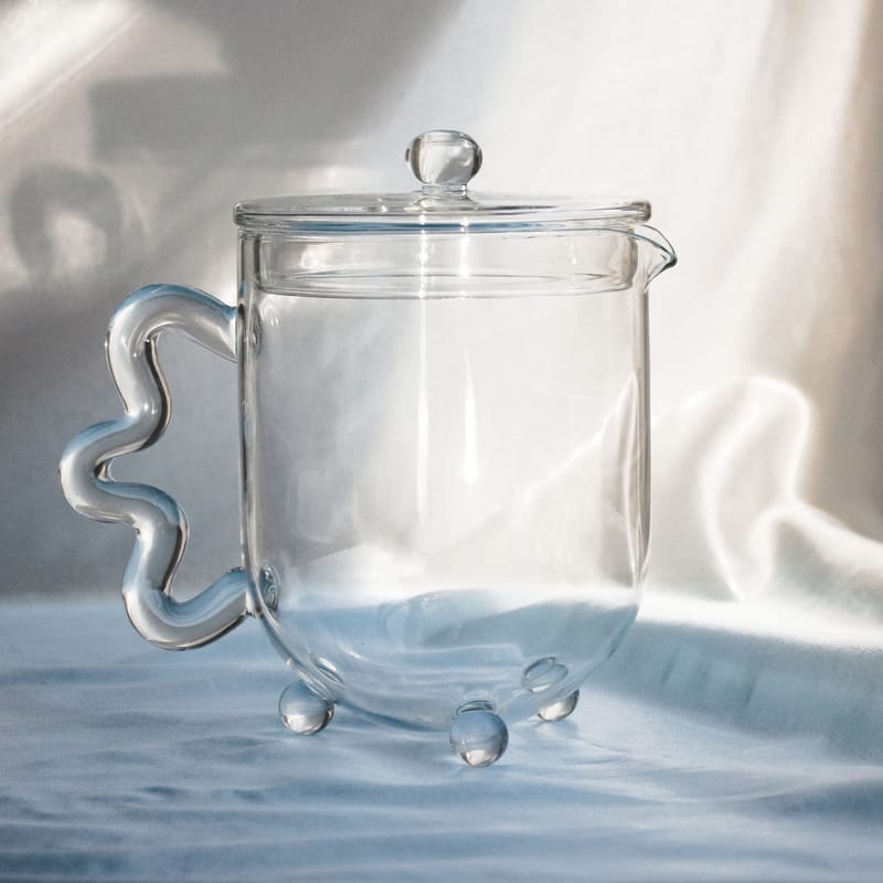 Table et cuisine - Théières et bouilloires - Théière Bloom verre transparent / 600 ml - Sophie Lou Jacobsen - Transparent - Verre borosilicaté