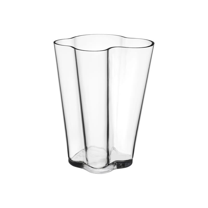Décoration - Vases - Vase Aalto verre transparent / 21 x 21 x H 24 cm - Alvar Aalto, 1936 - Iittala - Transparent - Verre soufflé bouche