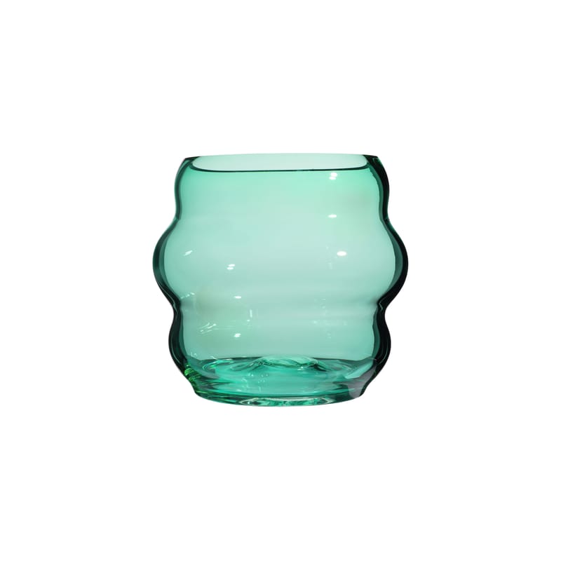 Décoration - Vases - Vase Muse Medium verre vert / Cristal de Bohême - Ø 18 x H 18 cm - Fundamental Berlin - Vert émeraude - Cristal de Bohême