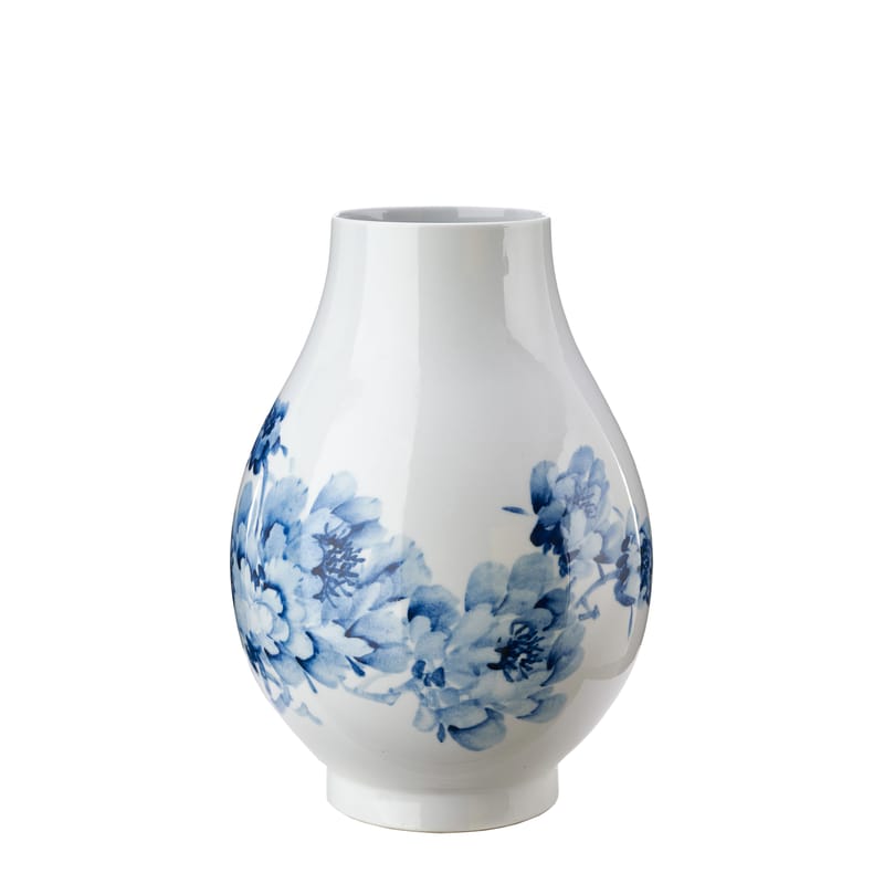 Décoration - Vases - Vase Peony céramique bleu / Ø 28 x H 40 cm - Pols Potten - Bleu - Porcelaine vitrifiée