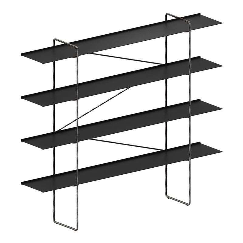 Bookcase black store metal
