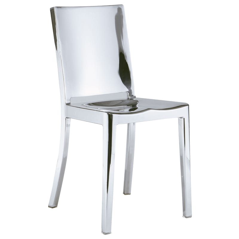 Furniture - Chairs - Hudson Indoor Chair metal Aluminium - Emeco - Polished aluminium - Recycled polished aluminium