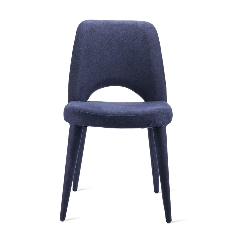 Mobilier - Chaises, fauteuils de salle à manger - Chaise rembourrée Holy tissu bleu - Pols Potten - Bleu foncé - Métal, Mousse, Tissu polyester