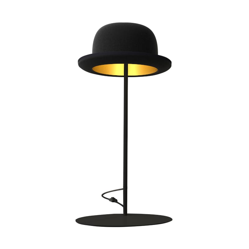 Illuminazione - Lampade da tavolo - Lampada da tavolo Jeeves tessuto nero - Innermost - Nero / interno dorato - Alluminio anodizzato, Feltro di lana