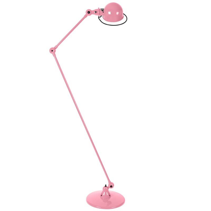Luminaire - Lampadaires - Lampadaire Loft métal rose / 2 bras articulés - H max 160 cm - Jieldé - Rose brillant - Acier inoxydable