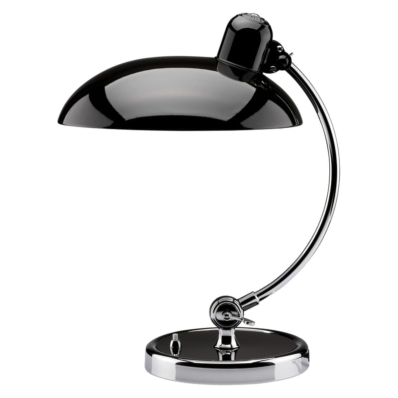 Luminaire - Lampes de table - Lampe de table Kaiser idell métal noir / Réédition 1930 - Fritz Hansen - Noir brillant / Chromé - Acier, Laiton