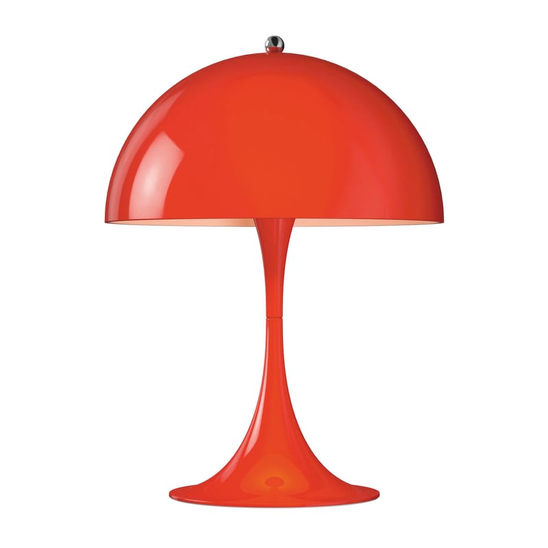 Décoration - Pour les enfants - Lampe de table Panthella 250 métal rouge / LED - Ø 25 x H 33,5 cm / Verner Panton, 1971 - Louis Poulsen - Rouge (métal) - Acier, Aluminium