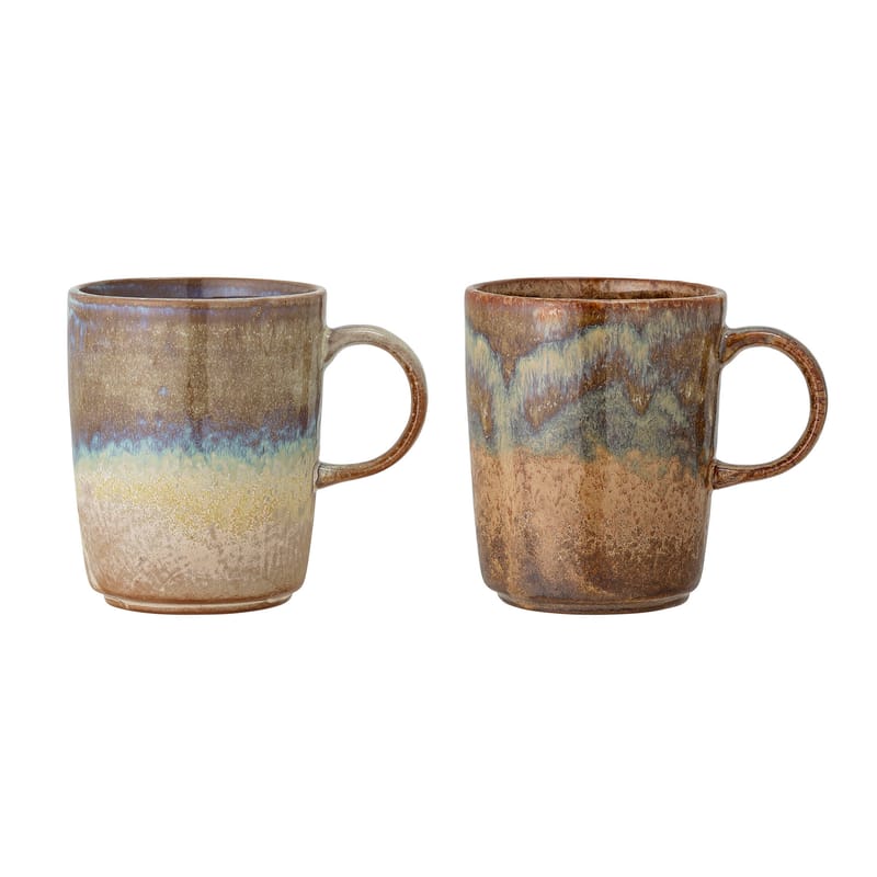 Table et cuisine - Tasses et mugs - Mug Dahlia céramique marron / Set de 2 - Grès - Bloomingville - Marron - Grès émaillé