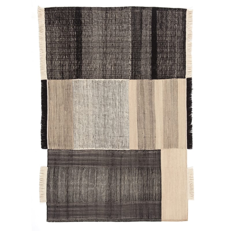 Decoration - Rugs - Tres Rug textile grey black 200 x 300 cm - Nanimarquina - Black - Cotton, Felt, New-zealand wool