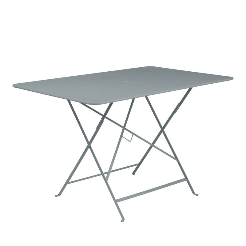 Jardin - Tables de jardin - Table pliante Bistro métal gris / 117 x 77 cm - 6 personnes - Trou parasol - Fermob - Gris orage - Acier peint