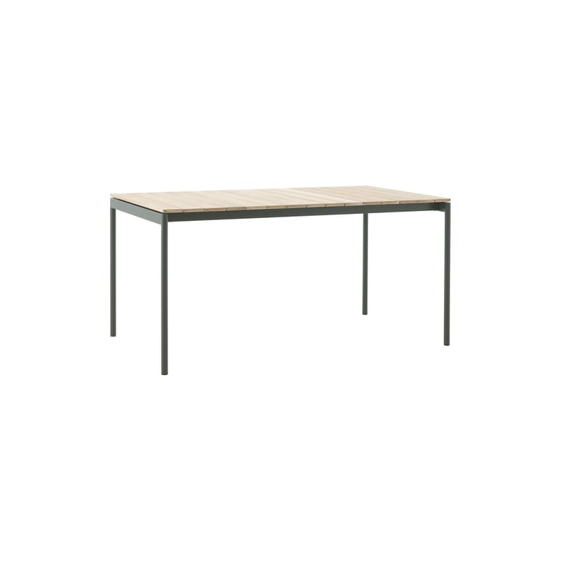 Jardin - Tables de jardin - Table rectangulaire Ville AV25 bois naturel / 150 x 90 cm - &tradition - Vert bronze / Teck - Acier, Teck